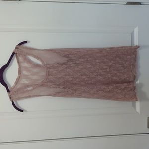 Pink lace racer back tank